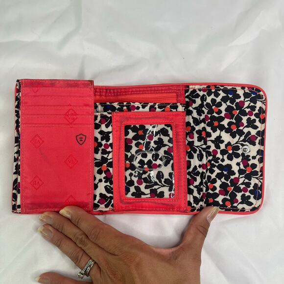 Vera Bradley Neon Orange Trifold Quilted Wallet, casual, classic, functional - Picture 3 of 11